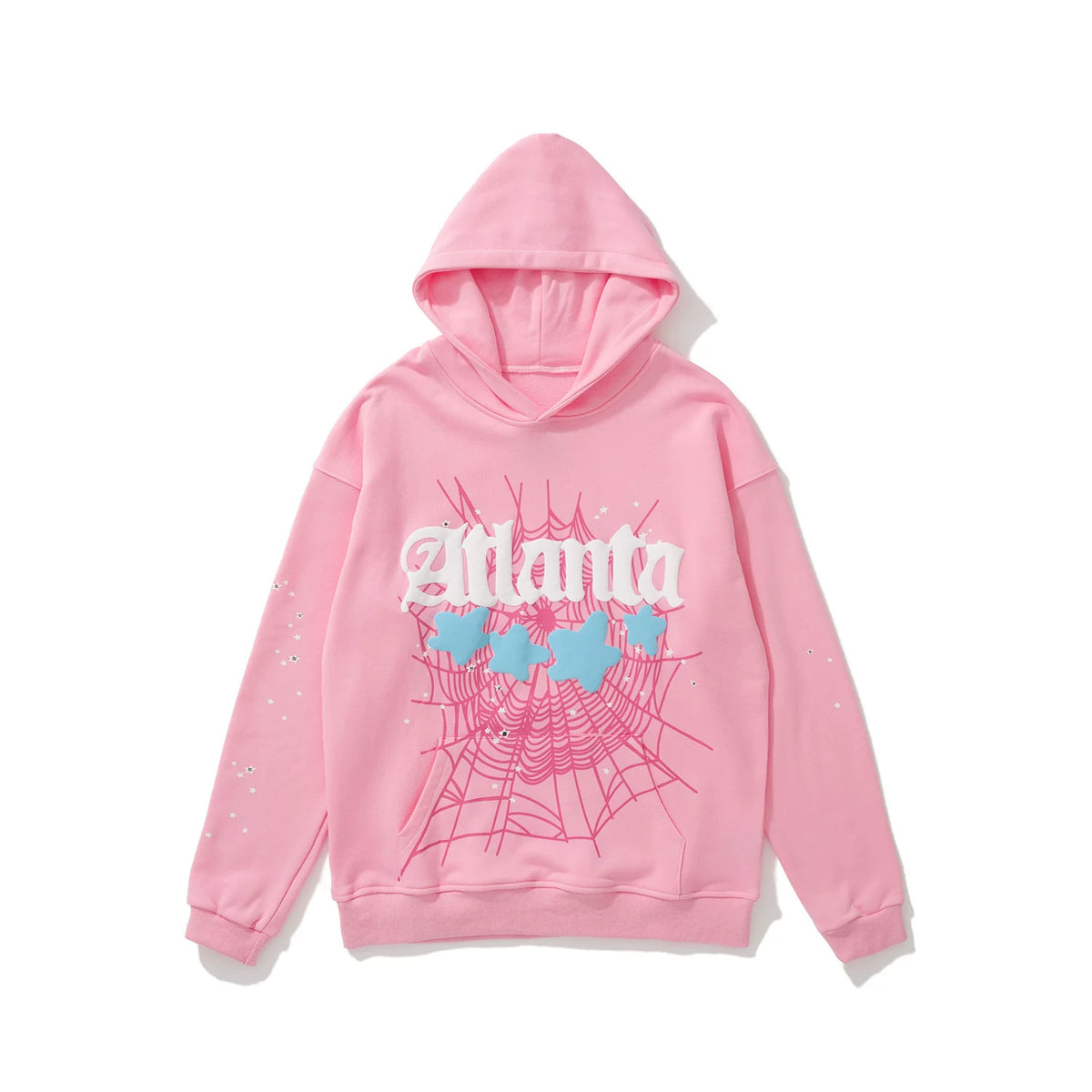 SP5DER Atlanta Spider‑Web Graphic Pullover Hoodie Hip‑Hop Street‑Wear Sweatshirt