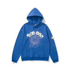 Sp5der 555 Spider‑Web Graphic Pullover Hoodie Hip‑Hop Street‑Wear Sweatshirt