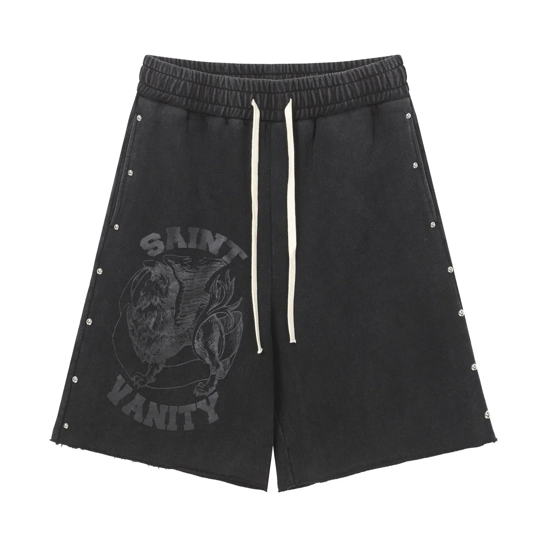SAINT VANITY Washed Water Drilling Shorts, Five-Piece Set