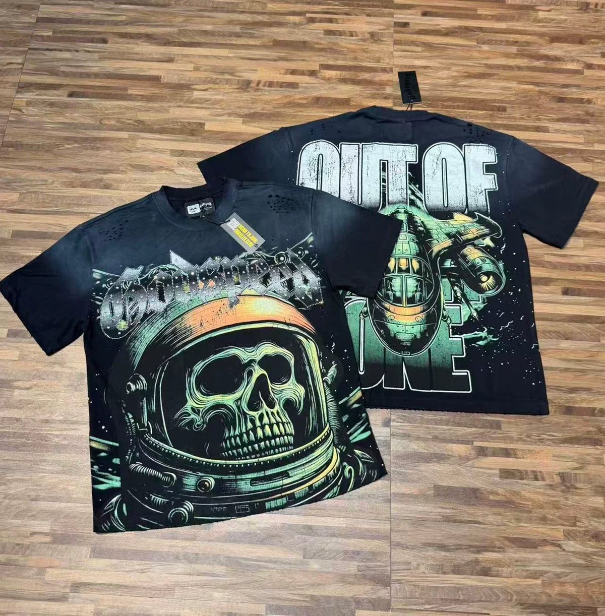 Godspeed Vintage Astronaut Skull Graphic T-Shirt – Black