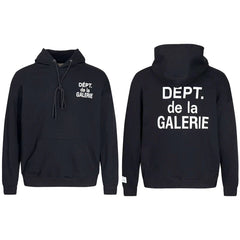 Gallery Dept Dept de la Galerie Black Hoodie White Print