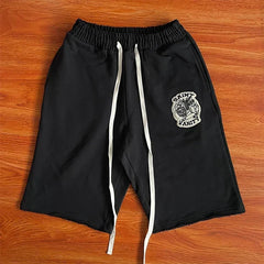SAINT VANITY Zip Up Hoodie Zipper Embroidery Hoodie Shorts Set
