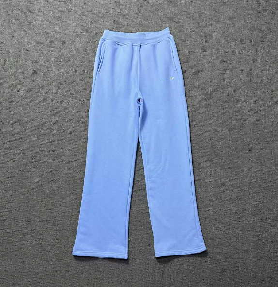 6PM Sky‑Blue Minimal Small‑Logo Wide‑Leg Sweatpants Casual Street‑Wear Trousers